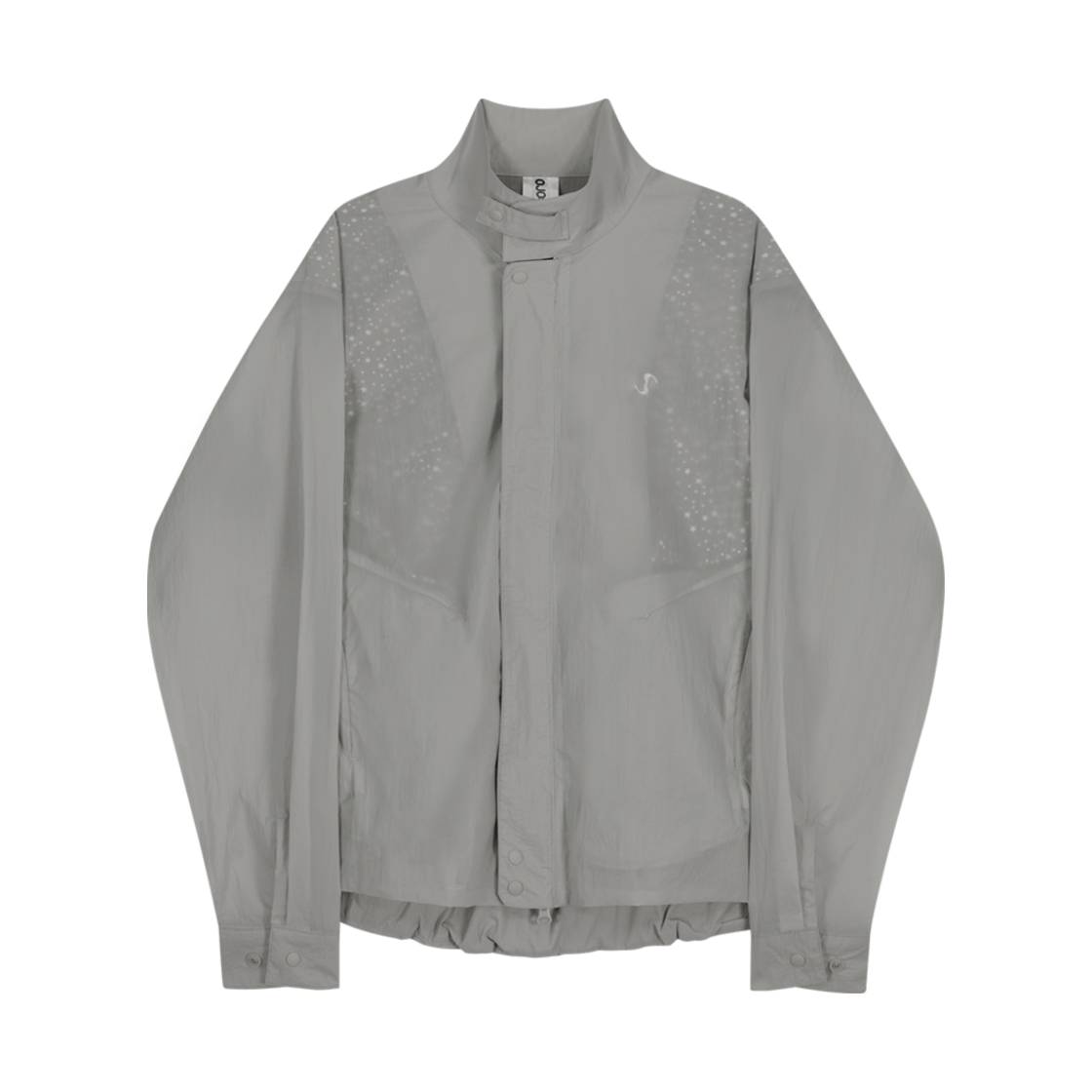 25SS-OT02-WGR OJOS Layered Sheer Blouson Warm Grey