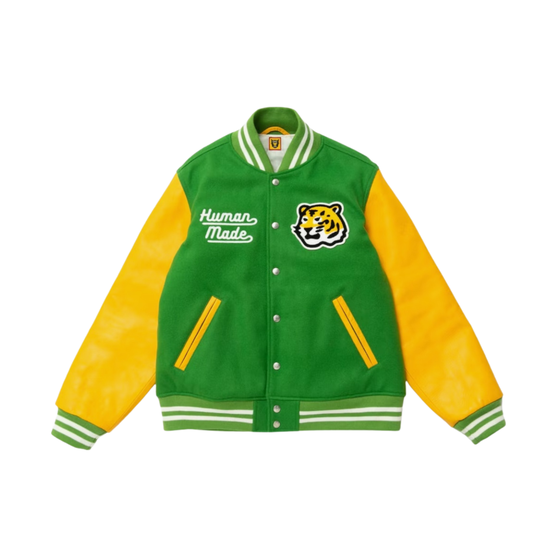 휴먼 메이드 바시티 자켓 옐로우 그린(Human Made Varsity Jacket Yellow Green)