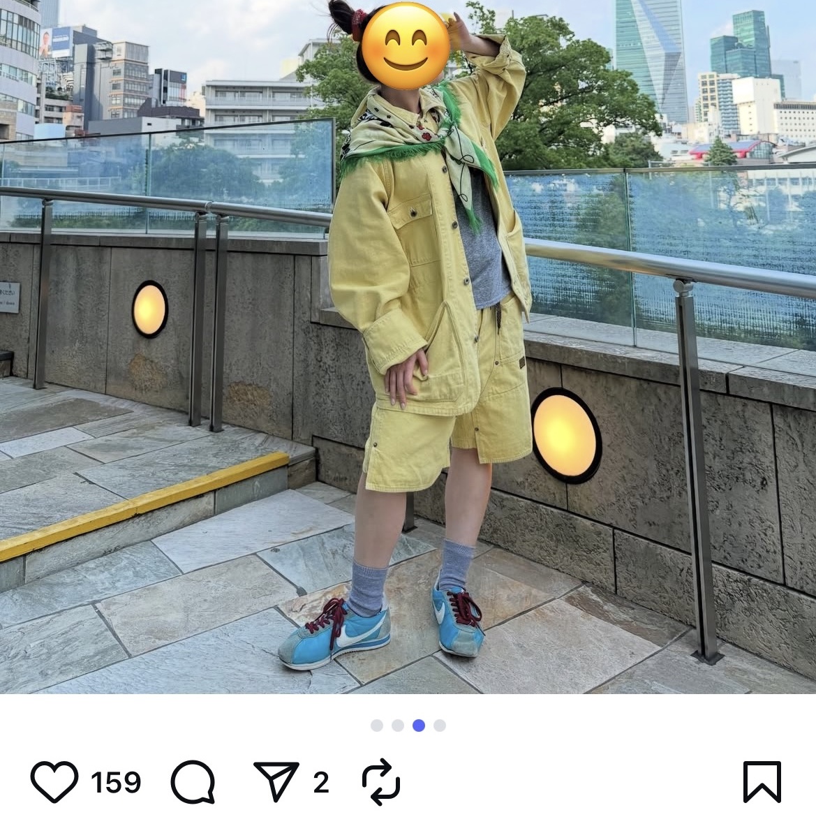 Kapital Canvas Cactus Coverall Sunfade Yellow 착용 스타일 - 3