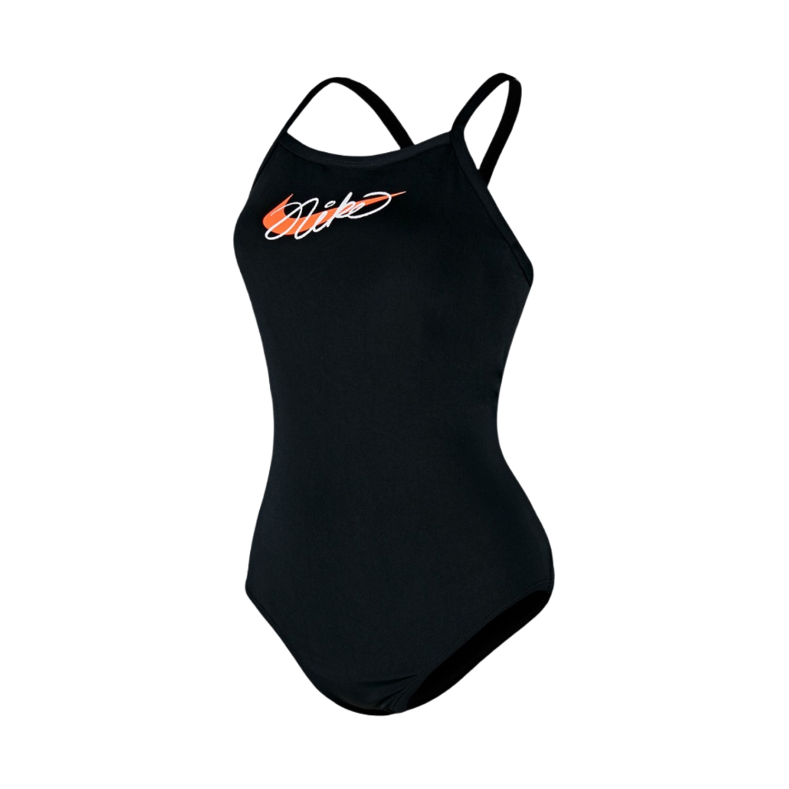 NESSE012-001 (W) Nike Swim Heritage Swoosh Script Racerback Black
