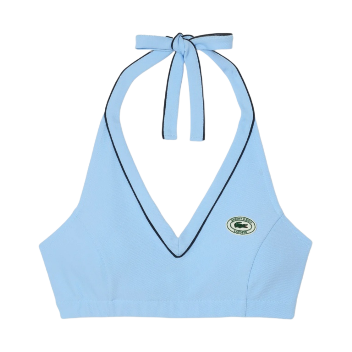 (W) 라코스테 x 스포티 앤 리치 홀터 스포츠 브라 파노라마 마린((W) Lacoste x Sporty & Rich Halter Sports Bra Panorama Marine) - 1