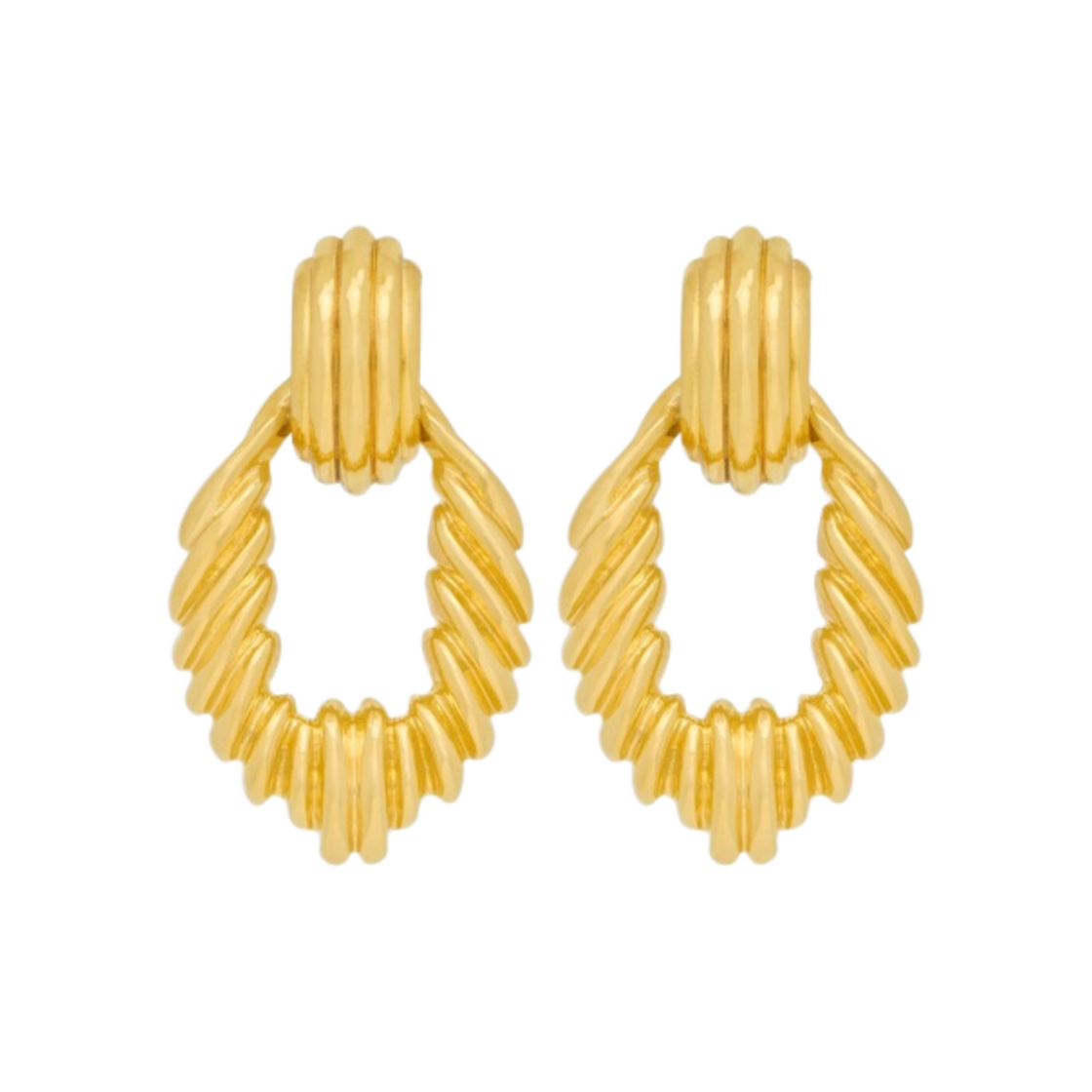 (W) 생로랑 링크 빈티지 이어링 메탈 골드((W) Saint Laurent Link Vintage Earrings in Metal Gold) - 1