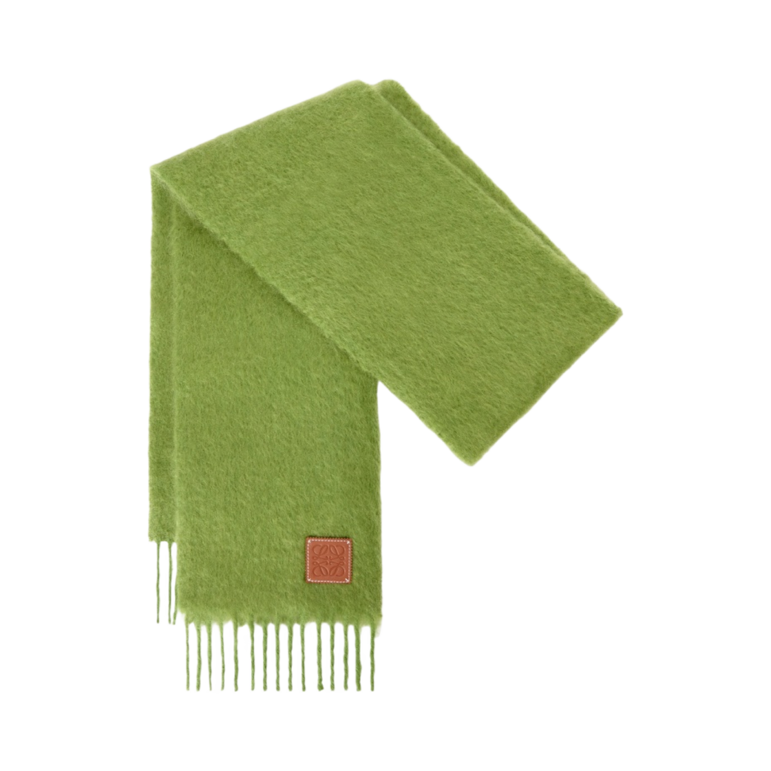 로에베 울 앤 모헤어 머플러 라임 그린