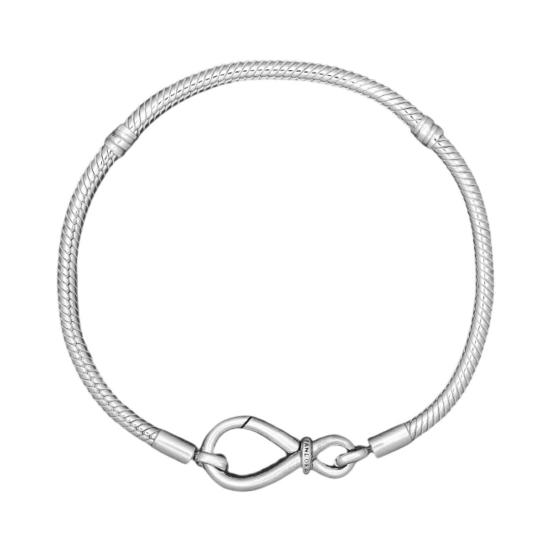(W) 판도라 모먼트 인피니티 노트 스네이크 체인 브레이슬릿 스털링 실버((W) Pandora Moments Infinity Knot Snake Chain Bracelet Sterling Silver)