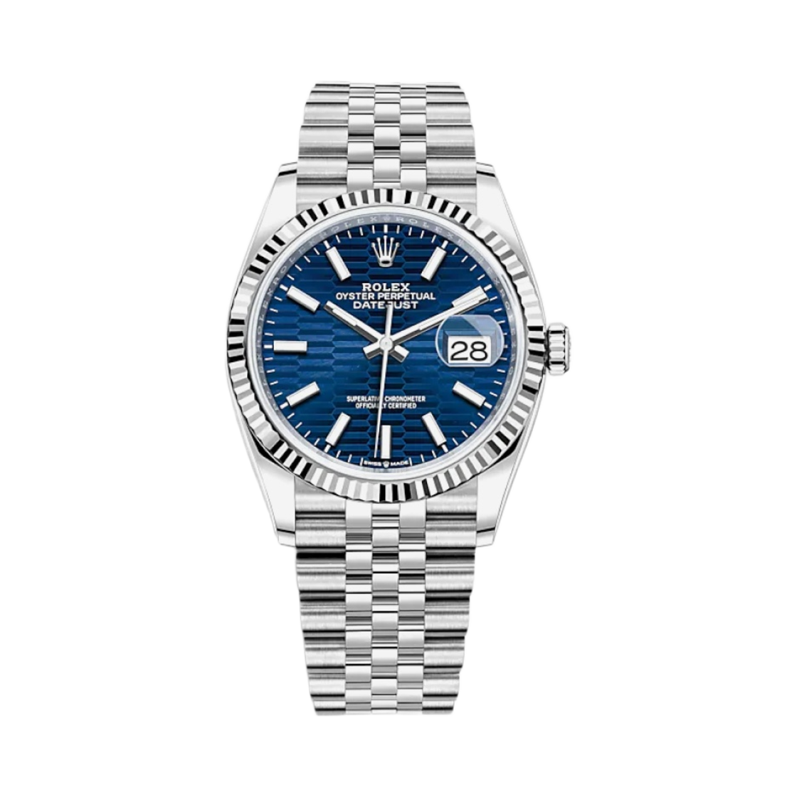 126234 Rolex Datejust 36mm 126234 Fluted Motif Bright Blue Jubilee - 대표 이미지 #1