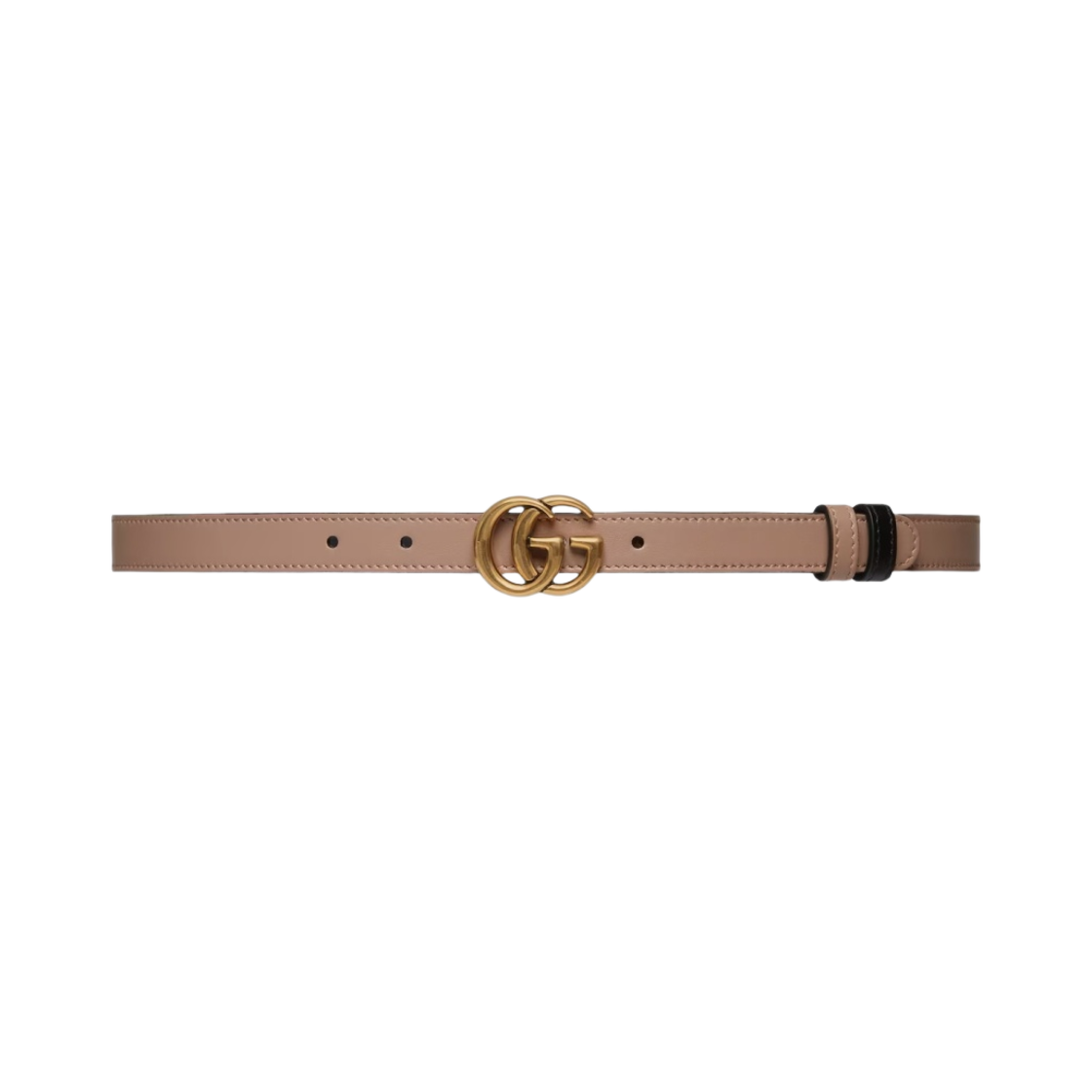 659418-0YATC-5793 (W) Gucci GG Marmont Reversible Thin Belt Pink Black Leather