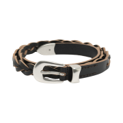 Our Legacy 2cm Braided Belt Leather Black