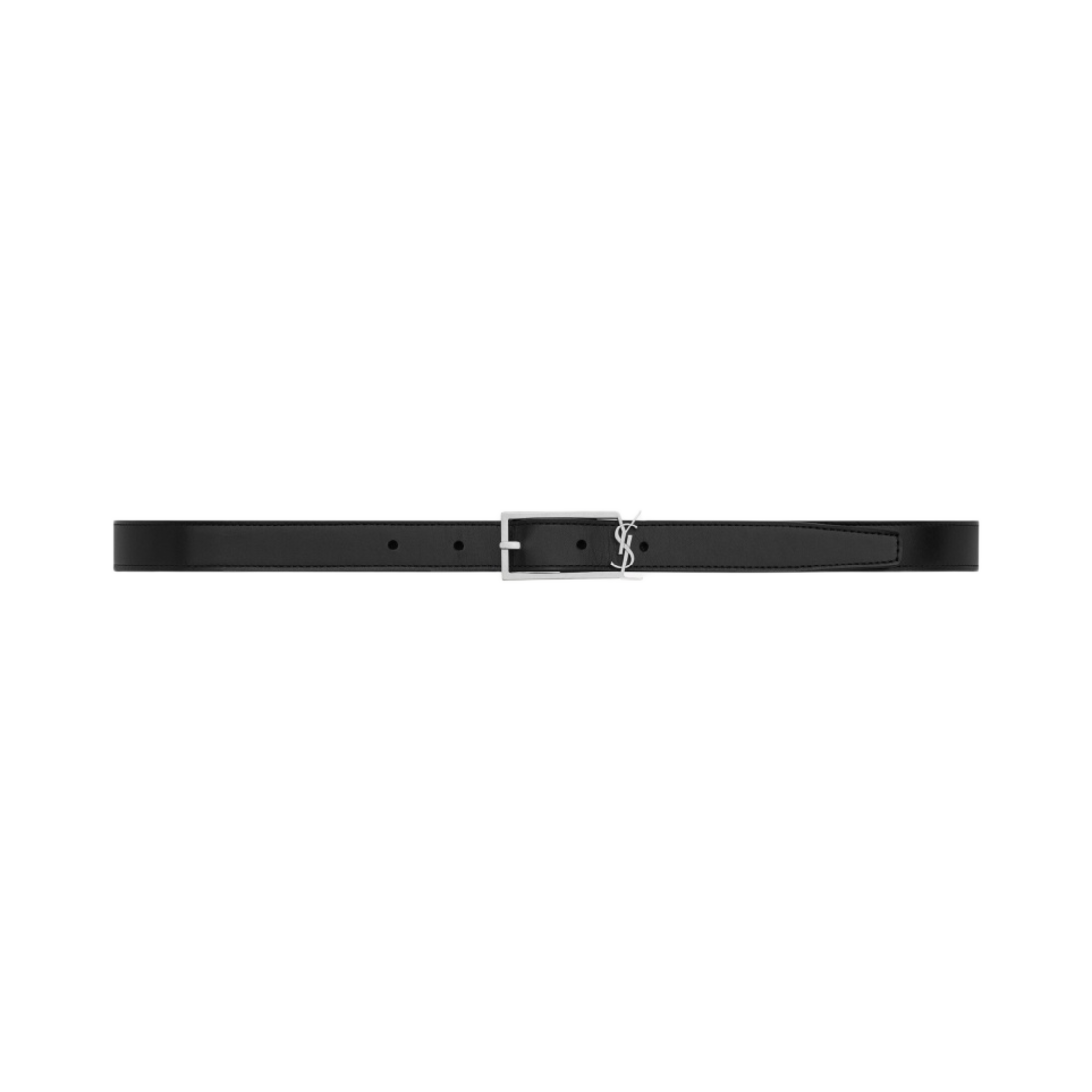 생로랑 스무스 레더 뉴 카산드라 버클 벨트 블랙(Saint Laurent New Cassandre Buckle Belt in Smooth Leather Black)