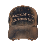 The Museum Visitor Washed Denim Ball Cap Yellow Blue