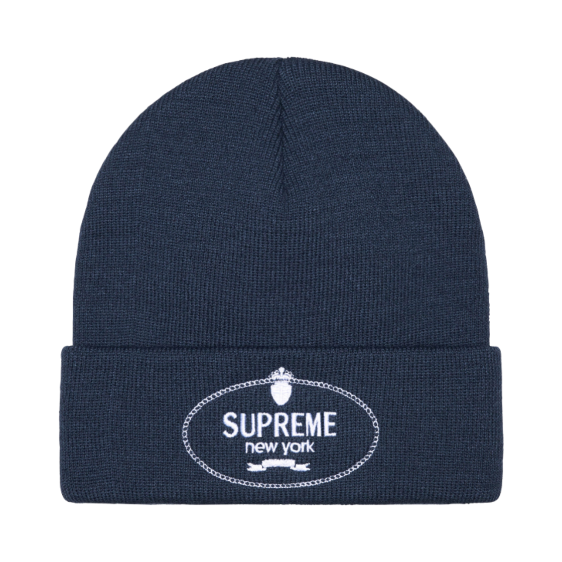 - Supreme Crest Beanie Navy - 24FW