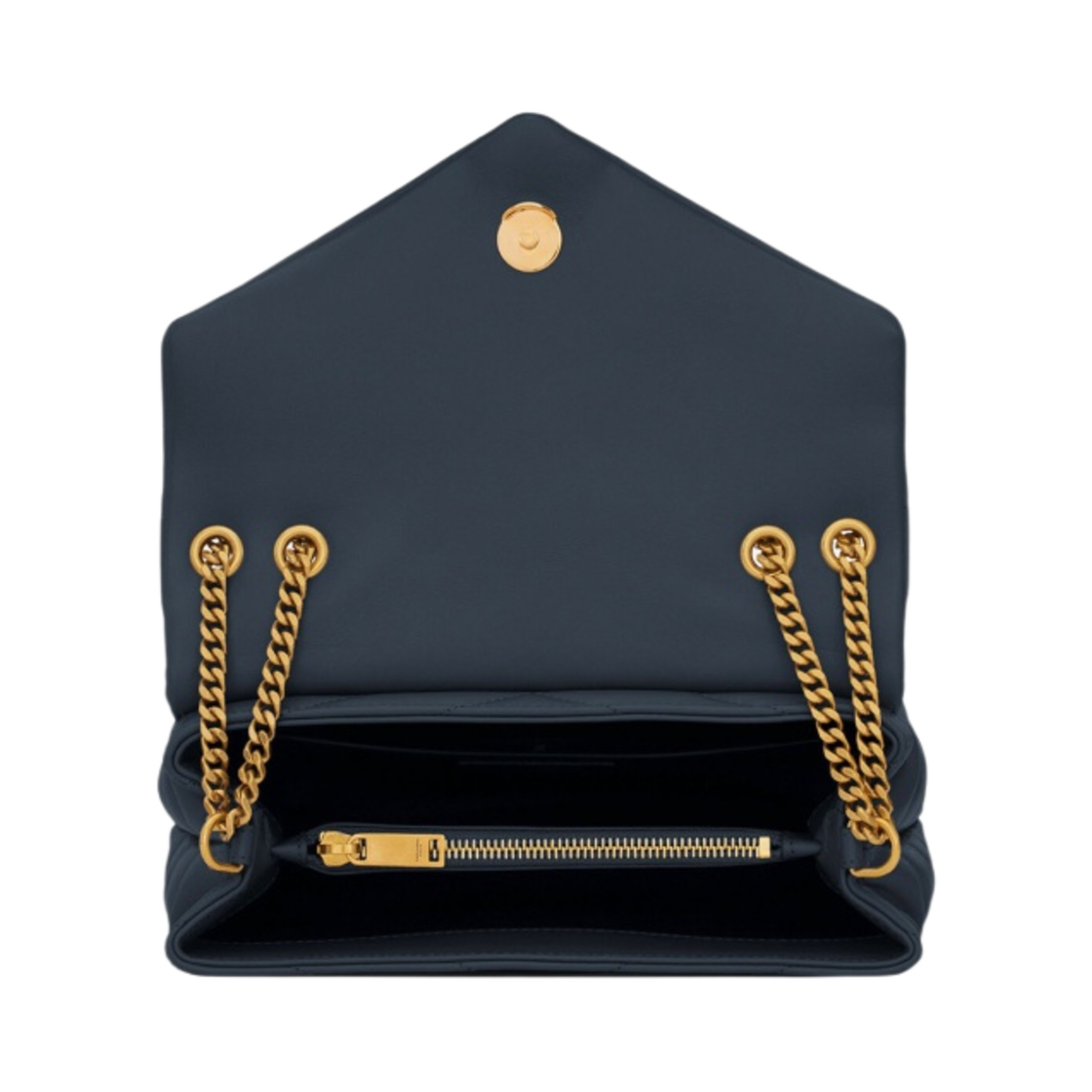 생로랑 마틀라세 Y 레더 브론즈 모노그램 루루 스몰백 샤롱 블루(Saint Laurent Bronze Monogram Loulou Small Bag in Matelasse Y Leather Charron Blue) - 5