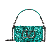 Valentino Small Loco Shoulder Bag With 3D Embrioidery Precious Green