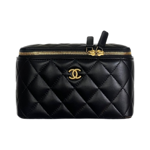 Chanel Vanity With Chain Lambskin & Gold Black