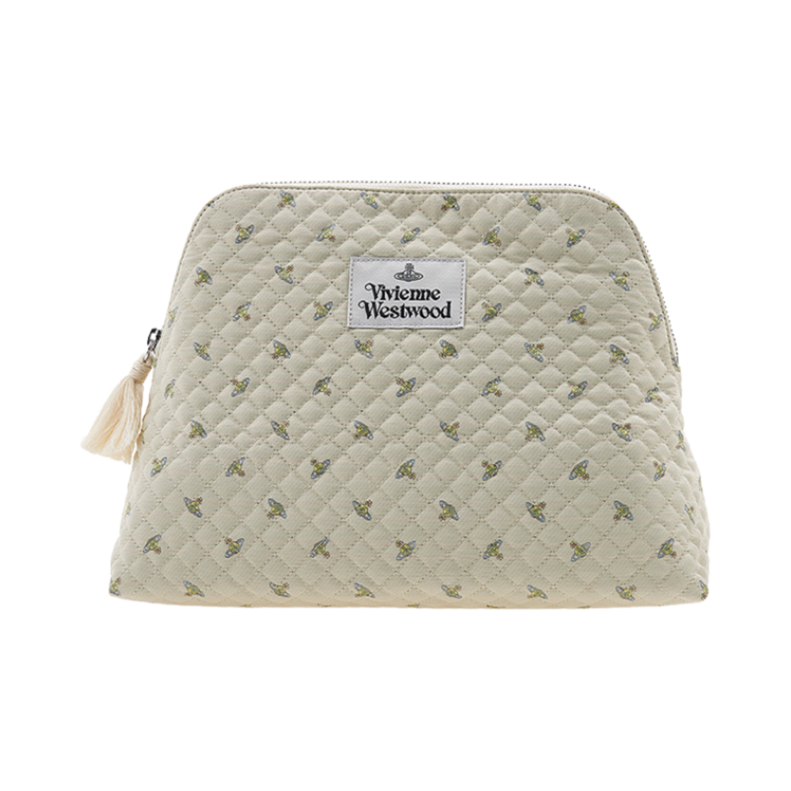 53040014U-W00N6-O105 Vivienne Westwood Orb Logo Quilt Baby Wash Bag Beige