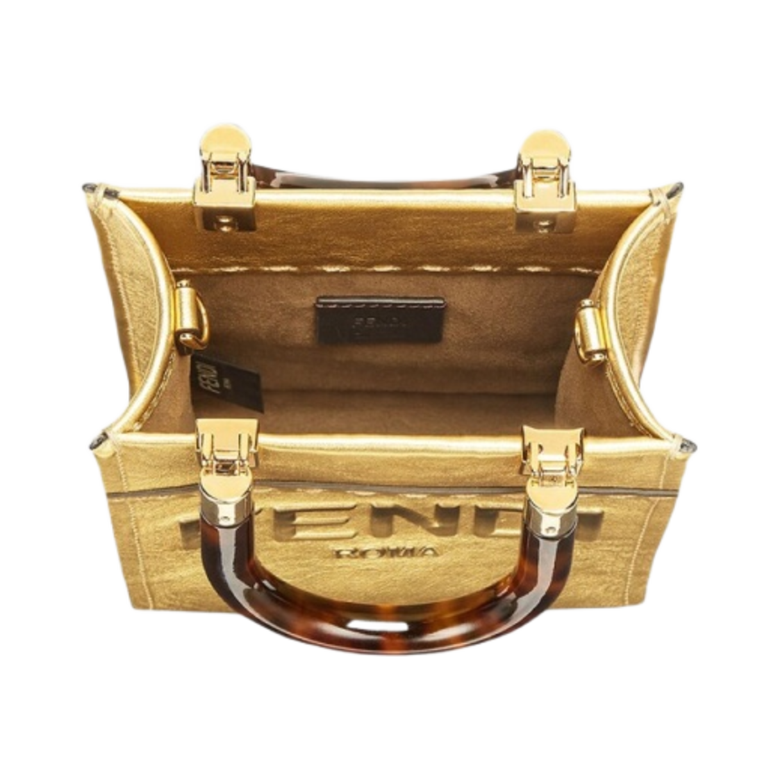 펜디 로마 미니 선샤인 쇼퍼 레더 백 골드(Fendi Roma Mini Sunshine Shopper Leather Bag Gold) - 4