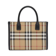Burberry Vintage Check and Leather Mini Tote Bag Archive Beige
