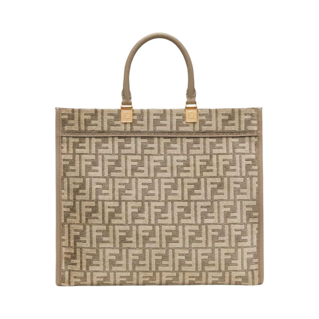 펜디 선샤인 미디움 FF 모티프 테피스트리 쇼퍼백 도브 그레이(Fendi Sunshine Medium FF Motif Tapestry Shopper Bag Dove Grey) - 1