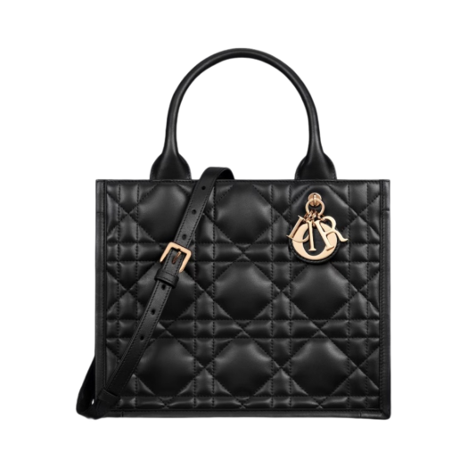 Dior Small Book Tote Macrocannage Calf Skin Black