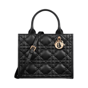 Dior Small Book Tote Macrocannage Calf Skin Black