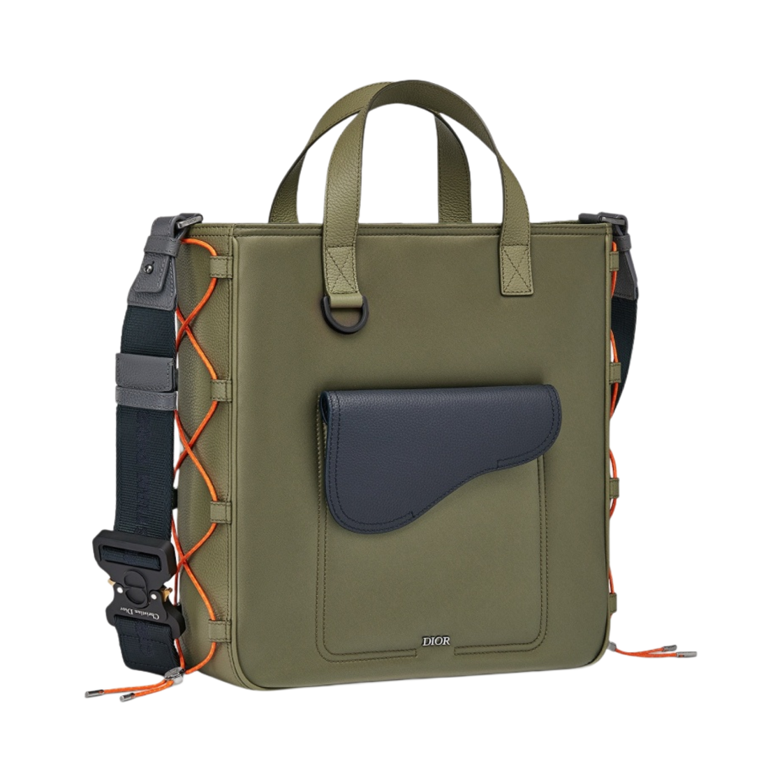 1ADSH198USF-H65E Dior x Sacai Saddle Shoulder Strap Tote Bag Olive - #2