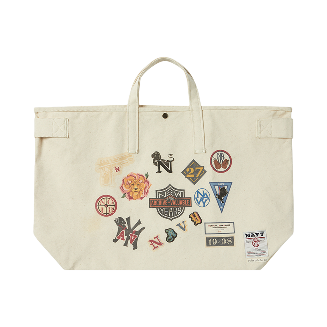 NV24FABG01IV_2 N ARCHIVE Noir Collection Hard Oxford Big Tote-Bag Ivory