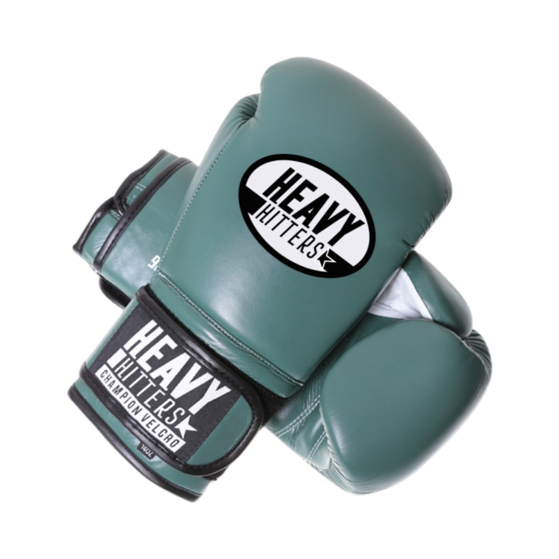 H6-MG Heavy Hitter Champion Velcro Boxing Gloves Military Green