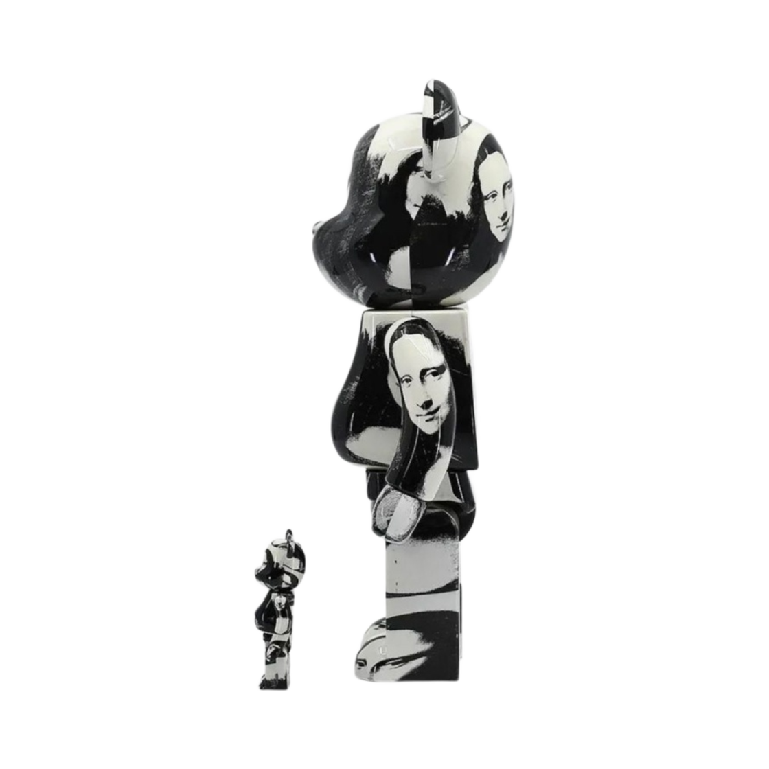 베어브릭 앤디 워홀 더블 모나리자 100% & 400% 세트 화이트 블랙(Bearbrick Andy Warhol Double Mona Lisa 100% & 400% Set White Black) - 2