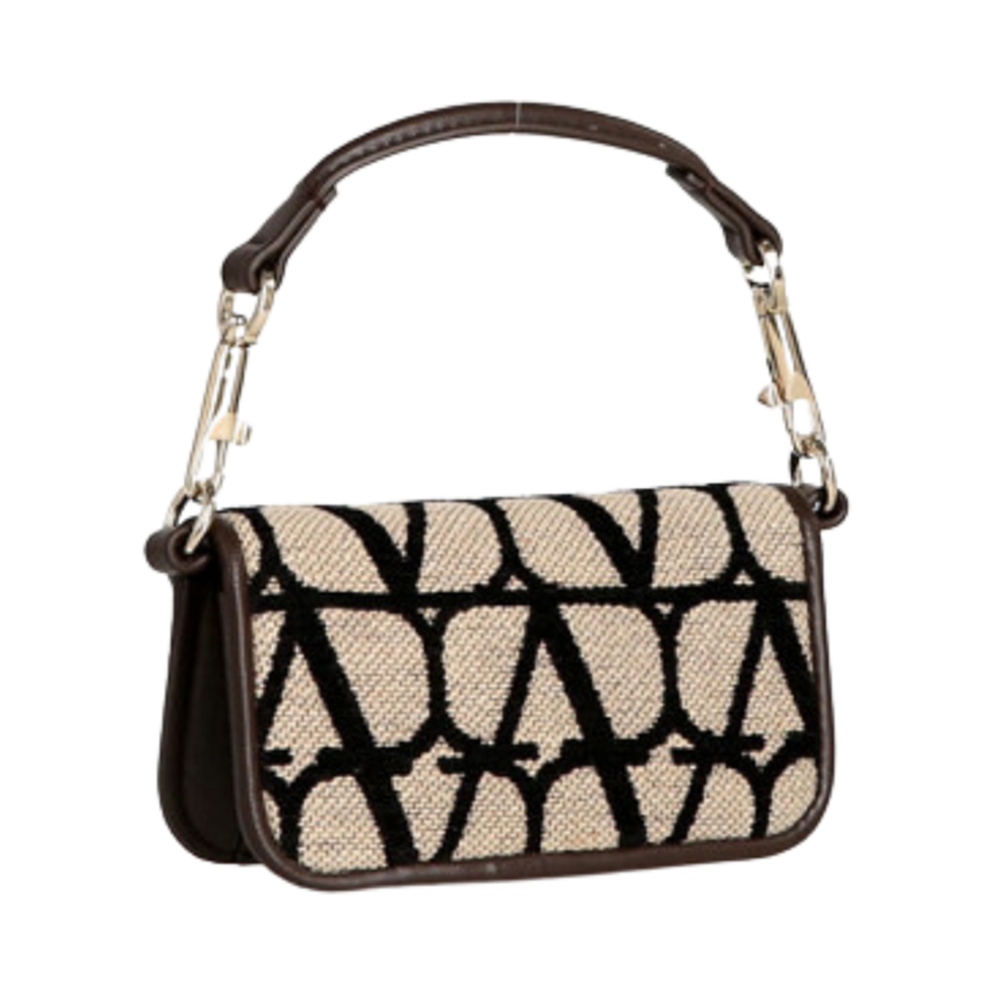 발렌티노 트왈 아이코노그래피 자수 체인 로고 마이크로백 베이지 블랙(Valentino Loco Micro Bag with Chain with Toile Iconographe Embroidery Beige Black) - 2