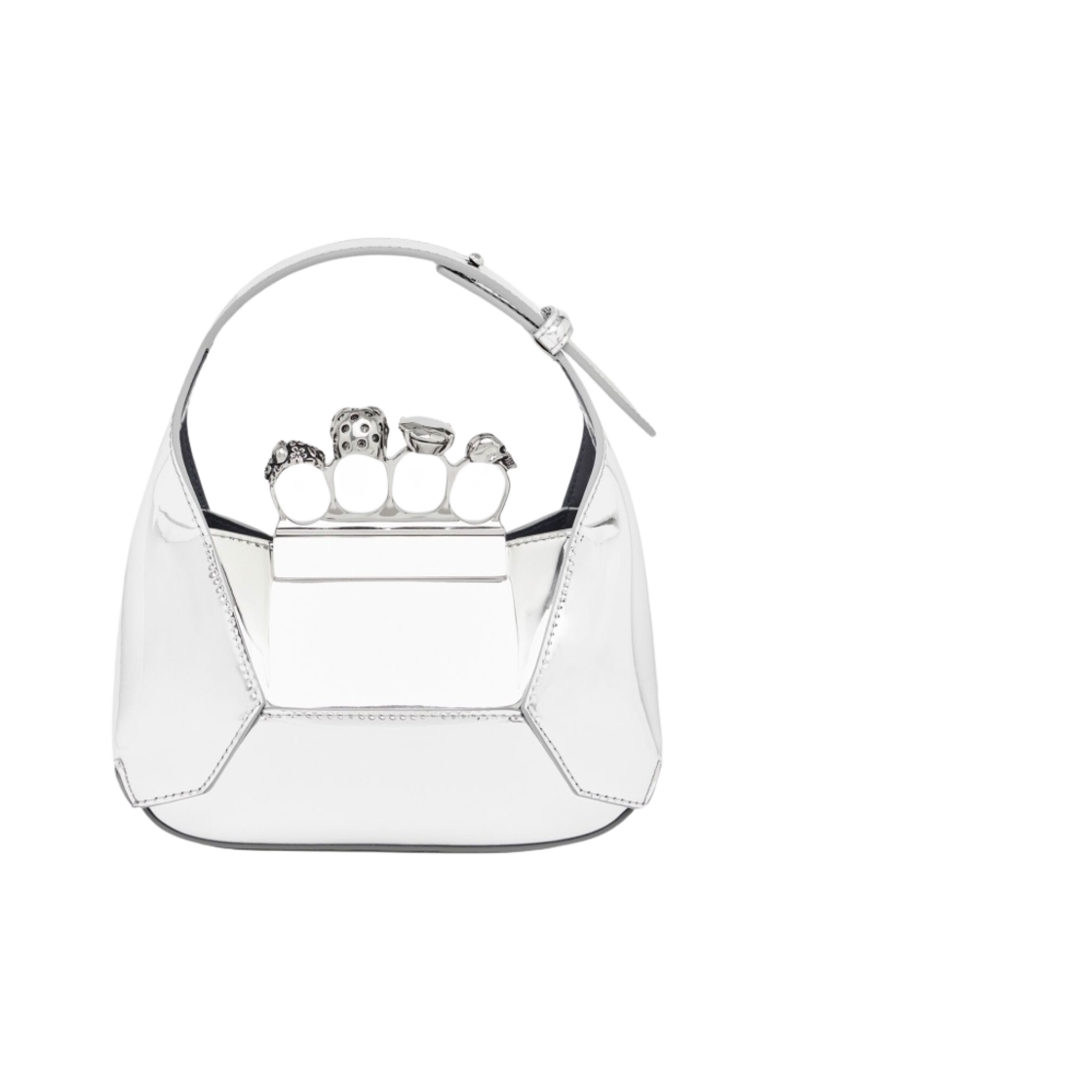 알렉산더 맥퀸 미니 쥬얼 호보백 실버(Alexander McQueen Mini Jewelled Hobo Bag Silver) - 2