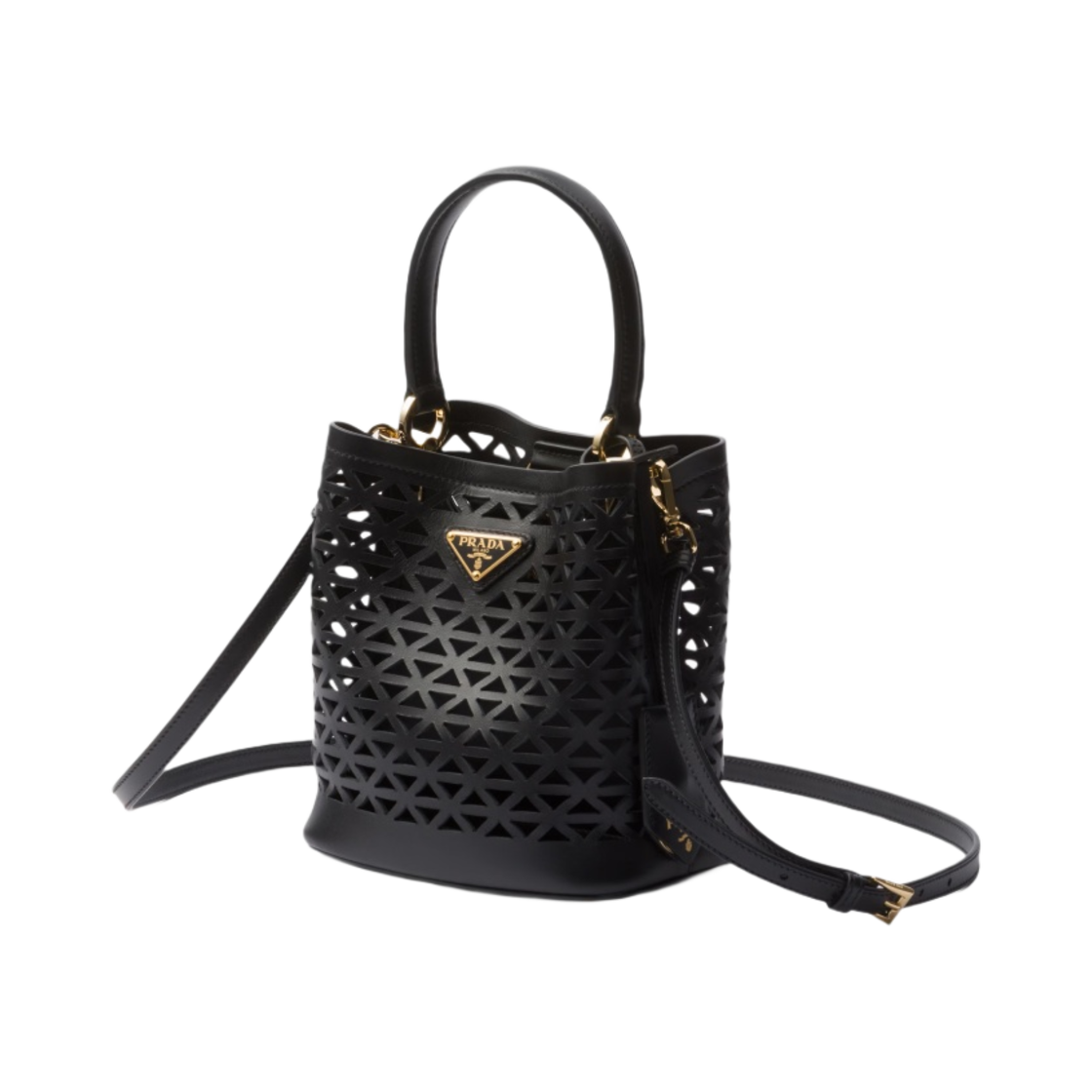 프라다 컷아웃 모티프 파니에 레더 미니백 블랙(Prada Panier Leather Mini Bag with Cut Out Motif Black) - 2