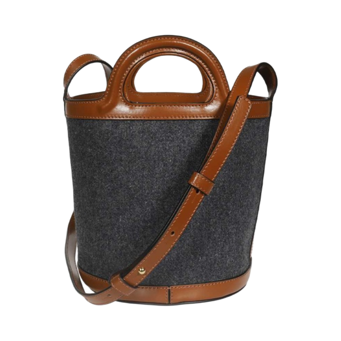 마르니 펠트 레더 트로피칼리아 미니 버킷백 다크 그레이 모카(Marni Felt Leather Tropicalia Mini Bucket Bag Dark Grey Moca) - 2