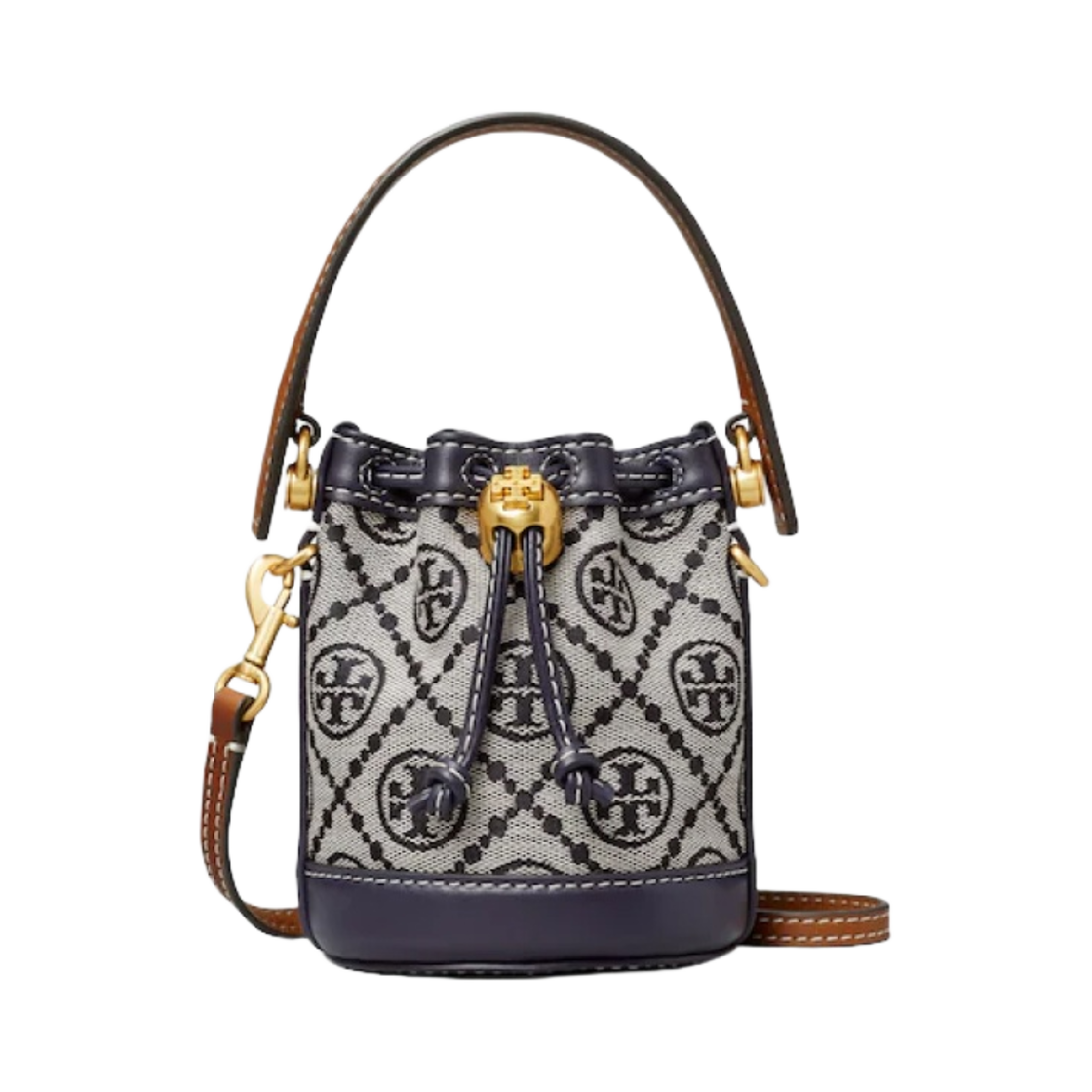 토리버치 T 모노그램 마이크로 버킷백 토리 네이비(Tory Burch T Monogram Micro Bucket Bag Tory Navy) - 1