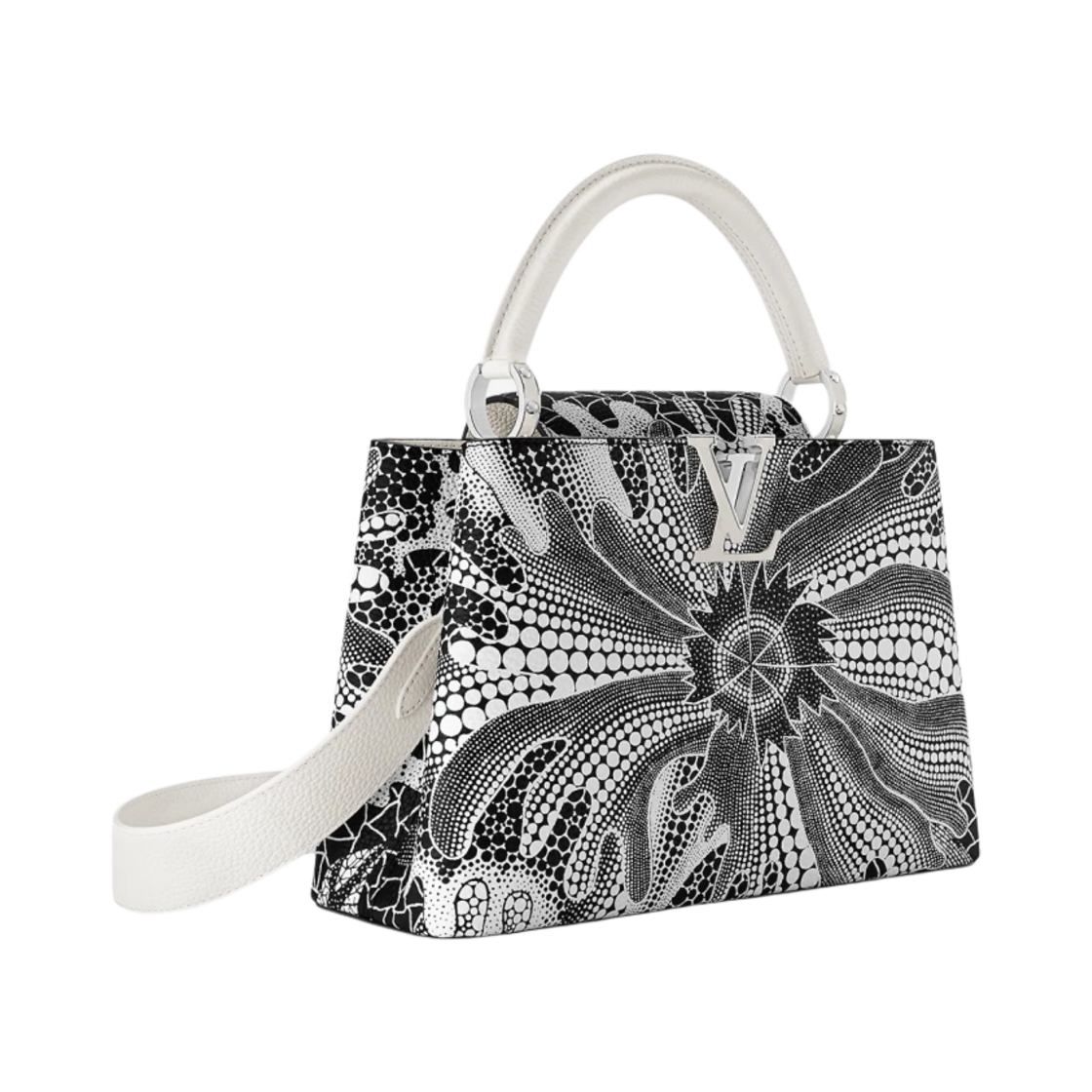 루이비통 x 야요이 쿠사마 카퓌신 MM 블랙 화이트(Louis Vuitton x YK Capucines MM Black White) - 2