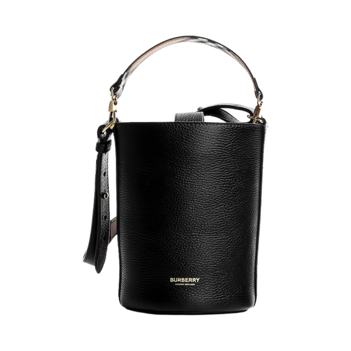 8084035 Burberry Leather Small Bucket Bag Black