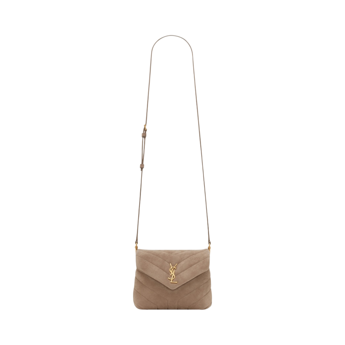 생로랑 마틀라세 Y 스웨이드 루루 토이 스트랩백 토프(Saint Laurent Loulou Toy Strap Bag in Mmtelasse Y Suede Taupe) - 1