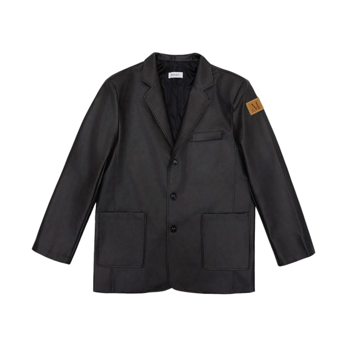 무센트 던스 대디핏 블레이저 레더 자켓 블랙(MUCENT Duns Daddyfit Blazer Leather Jacket Black)