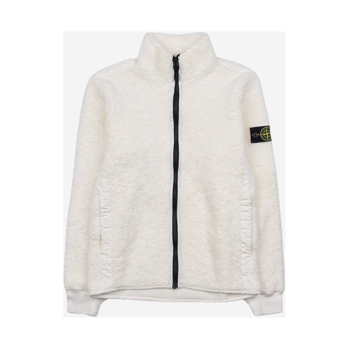 791661745-V0093 (Kids) Stone Island 61745 Garment Dyed Cotton Polyester Terry Blouson Track Top Sweatshirt Ivory - 23FW