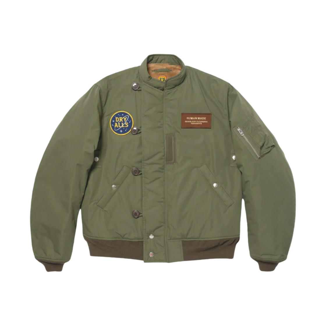 HM25JK003 Human Made Bear Flight Jacket Olive Drab