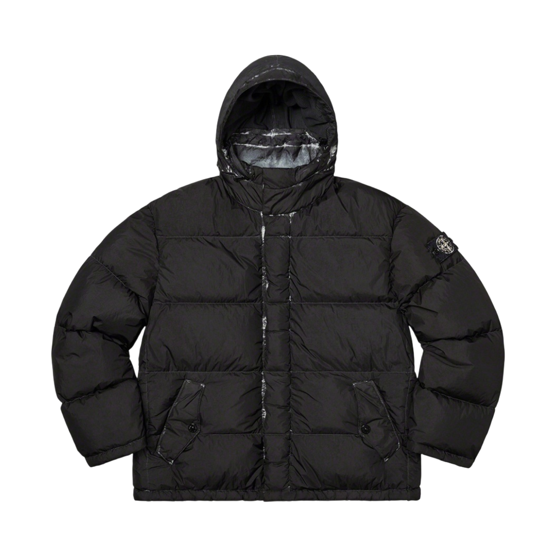 7325401S3-V0029 Supreme x Stone Island Painted Camo Crinkle Down Jacket Black - 20FW