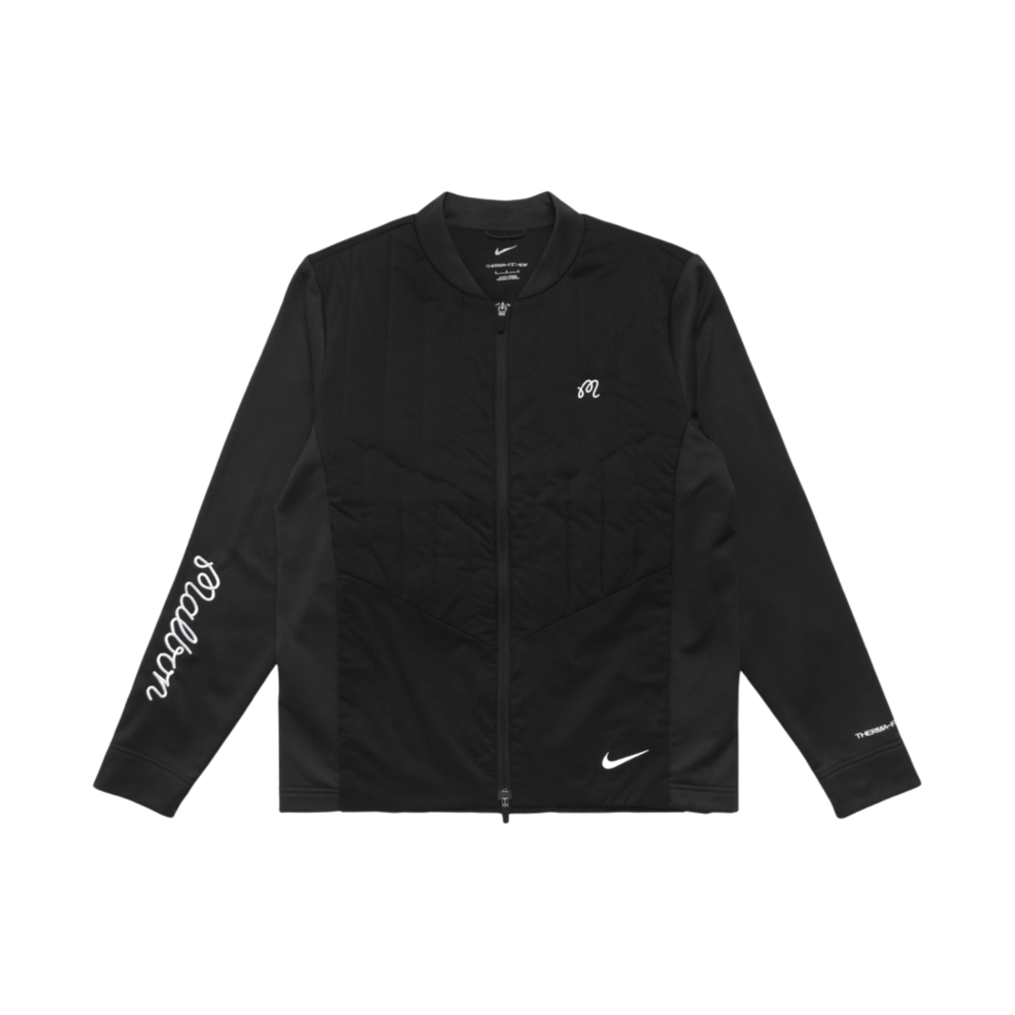 말본 골프 x 나이키 써마핏 ADV 레펠 풀 집 믹스 자켓 블랙 화이트(Malbon Golf x Nike Therma-Fit ADV Repel Full Zip Mix Jacket Black White)