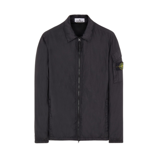 Stone Island 10223 Crinkle Reps Nylon Garment Dyed Overshirt Black - 22FW