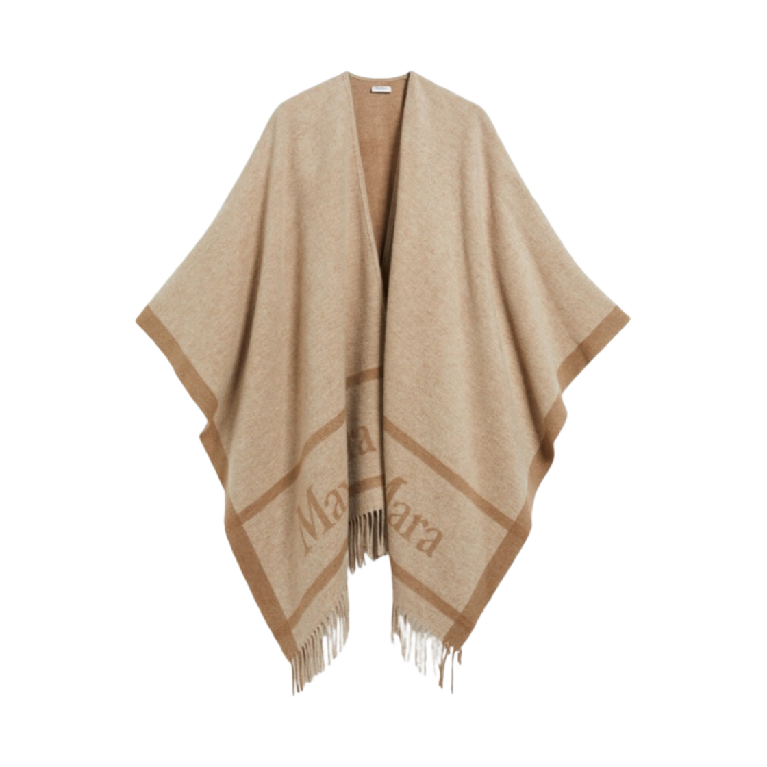 (W) 막스마라 힐데 액세서리 자카드 울 판초 샌드((W) Max Mara Hilde Accessori Jacquard Wool Poncho Sand) - 1