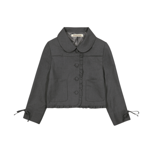 MF2513JK001MGYFR Margarin Fingers Frill Ribbon Jacket Grey