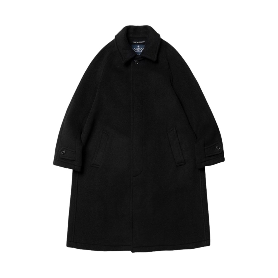런던 트레디션 인버티드 플리츠 울 코트 블랙 BW 5(London Tradition Inverted Pleats Wool Coat Black BW 5)