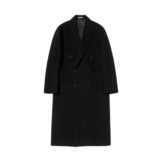 A24AC03WM Auralee Super Fine Wool Mosser Chesterfield Coat Black - 24AW