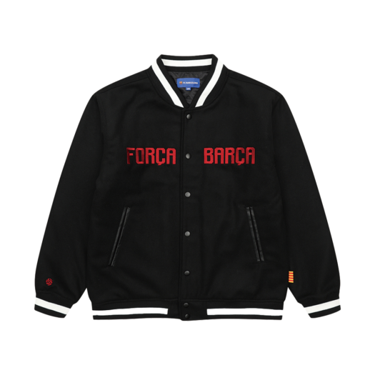 EBCAJKBK1 FC Barcelona Special Line Varsity Jacket Black