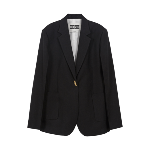EEZ-1O353-JK06-BK EENK Zakit Single-Breasted Blazer With Brooch Black