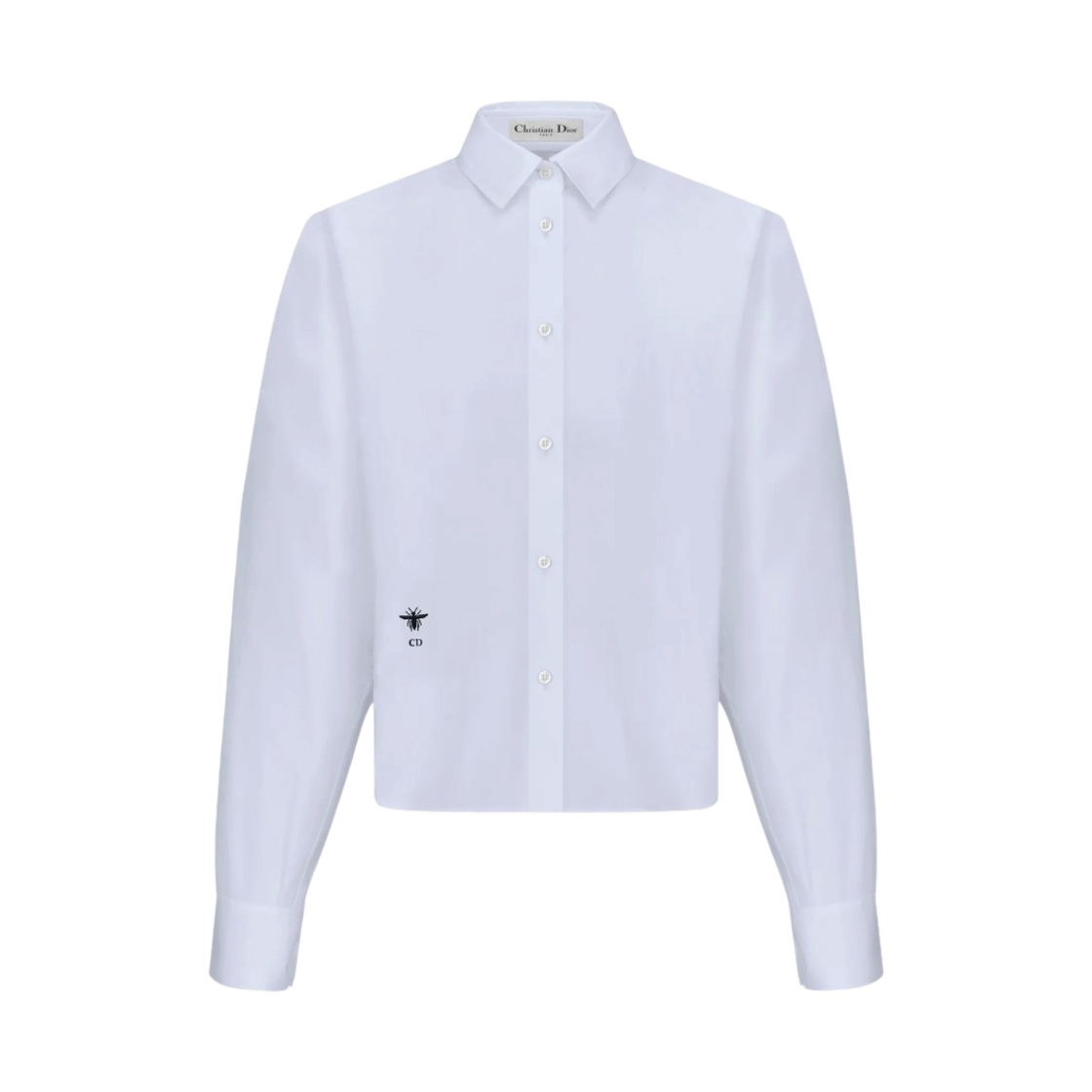 (W) 디올 코튼 포플린 블라우스 화이트((W) Dior Cotton Poplin Blouse White) - 1