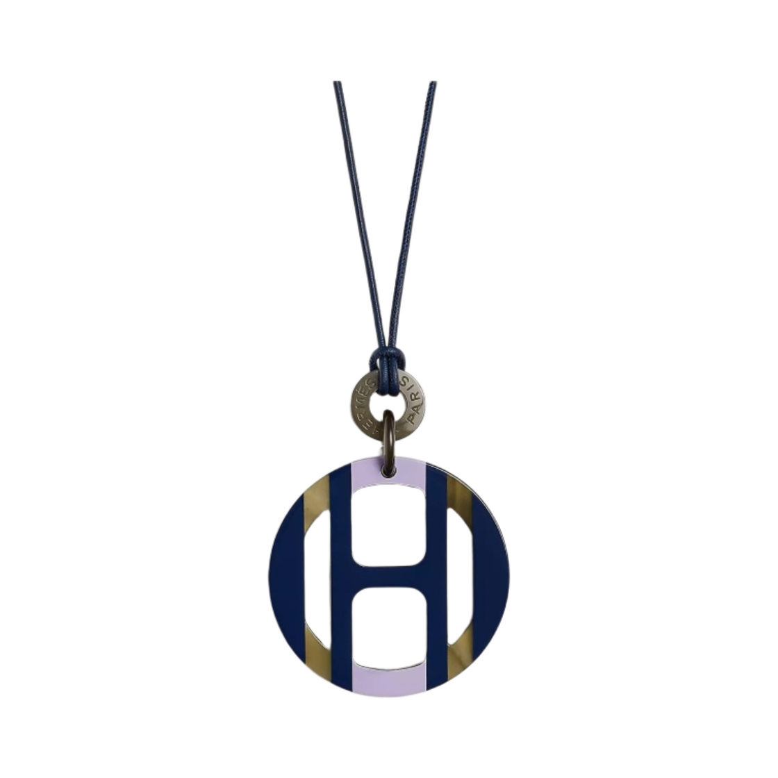 (W) 에르메스 H 이큅 펜던트 래커드 혼 & 릴라((W) Hermes H Equipe Pendant Lacquered Horn & Lilas) - 1