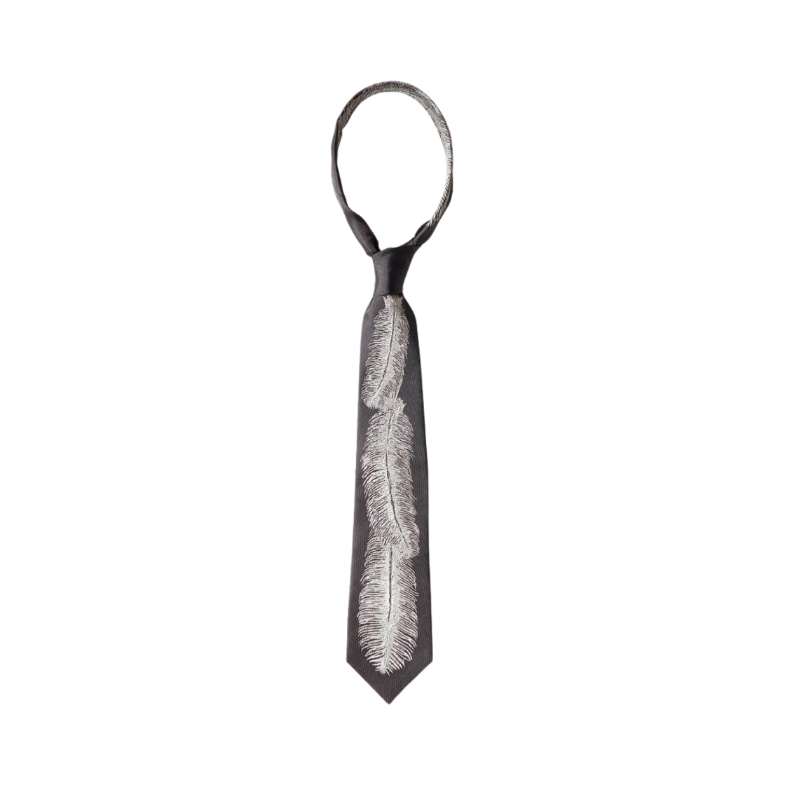 캐피탈 실크 트윌 페더 타이 블랙(Kapital Silk Twill Feather Tie Black)